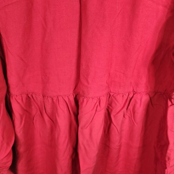 Torrid Red Emma Babydoll Tunic Blouse Long Sleeve Size 2 - Picture 4 of 10